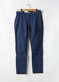 Pantalon chino țesătură poplin mărime normală albastru F.A.M. femme