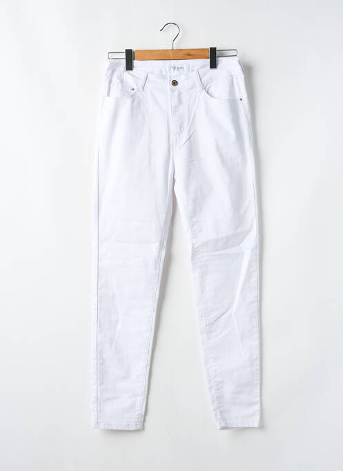 Blugi cu croială slim alb BS JEANS femeie