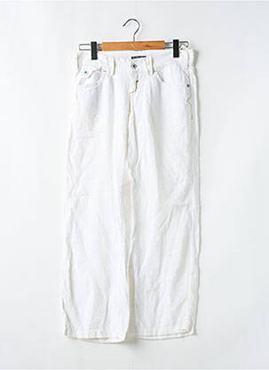 Pantalon drept țesătură crep talie joasă alb ONLY femeie