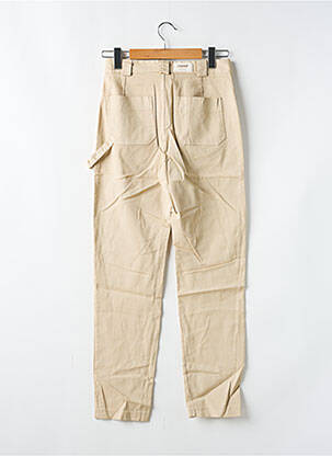 Pantalon drept talie cu cleme talie înaltă bej #OOTD femeie
