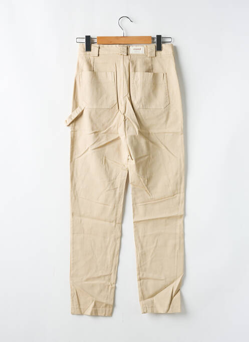 Pantalon drept bej #OOTD femeie