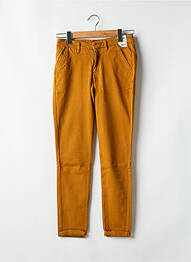 Pantalon chino țesătură poplin mărime normală maro REIKO femme