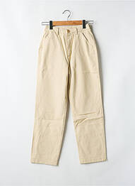 Pantalon chino țesătură poplin mărime normală bej REIKO femme