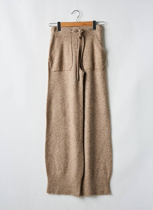 Pantalon larg maro SUNCOO femeie