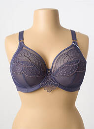Sutien efect material satinat sutien cupe întregi cu decolteu înalt violet ELOMI femme