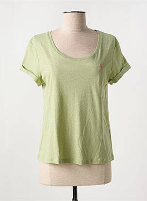 Tricou croială dreaptă mâneci scurte verde VICOMTEA femeie