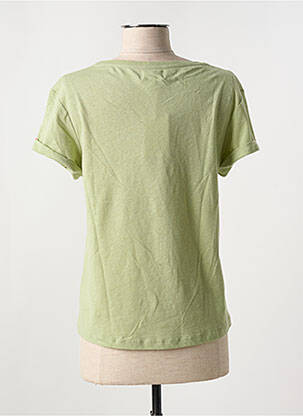 Tricou croială dreaptă mâneci scurte verde VICOMTEA femeie