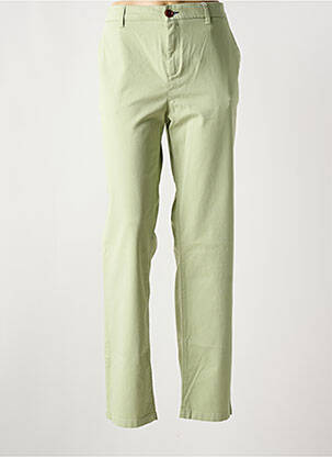 Pantalon chino închidere cu fermoar sub clapetă cu nasturi verde VICOMTEA femeie
