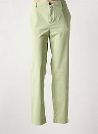 Pantalon chino închidere cu fermoar sub clapetă cu nasturi verde VICOMTEA femme
