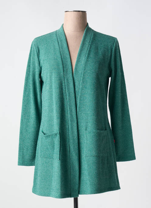 Vestă cu mâneci lungi verde VANIA femeie