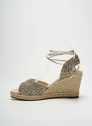 Espadrile închidere cu șireturi toc de 7 la 9 cm auriu ESCADRILLE femeie