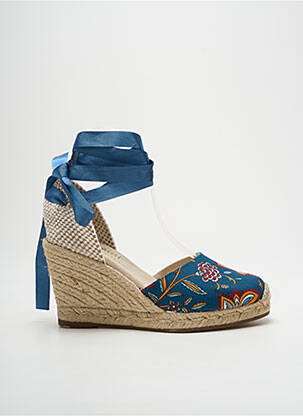 Espadrile închidere cu șireturi toc de 7 la 9 cm albastru ESCADRILLE femeie