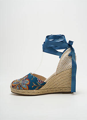Espadrile închidere cu șireturi toc de 7 la 9 cm albastru ESCADRILLE femeie