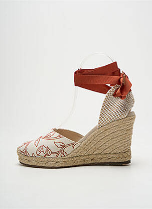Espadrile închidere cu șireturi toc de 7 la 9 cm bej ESCADRILLE femeie
