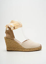 Espadrile închidere cu șireturi toc de 7 la 9 cm bej ESCADRILLE femme