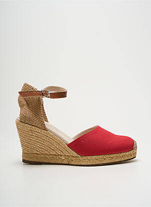 Espadrile închidere cu șireturi toc de 7 la 9 cm roșu ESCADRILLE femeie