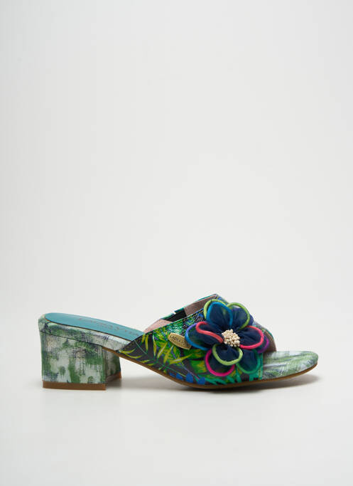 Mulete/saboți vârf deschis toc de 4 la 6 cm verde LAURA VITA femme