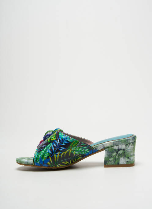 Mulete/saboți vârf deschis toc de 4 la 6 cm verde LAURA VITA femme