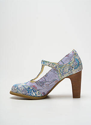 Pantofi cu toc țesătură satinată toc de 7 la 9 cm violet LAURA VITA femeie