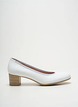 Pantofi cu toc material neted toc de 4 la 6 cm alb DORKING femeie