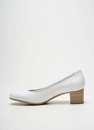 Pantofi cu toc material neted toc de 4 la 6 cm alb DORKING femeie
