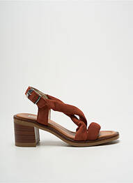 Sandale/pantofi decupați toc pătrat toc de 4 la 6 cm maro DORKING femme