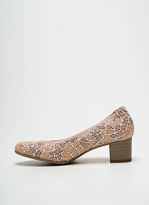 Pantofi cu toc țesătură satinată toc de 4 la 6 cm bej DORKING femeie