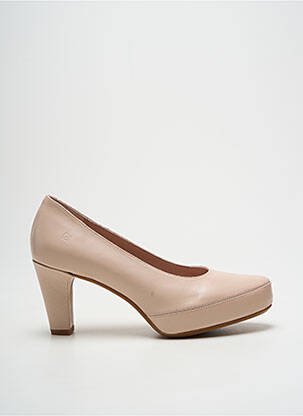 Pantofi cu toc material neted toc de 7 la 9 cm bej DORKING femeie