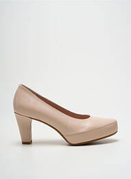 Pantofi cu toc material neted toc de 7 la 9 cm bej DORKING femme