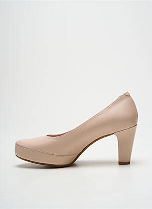 Pantofi cu toc material neted toc de 7 la 9 cm bej DORKING femeie