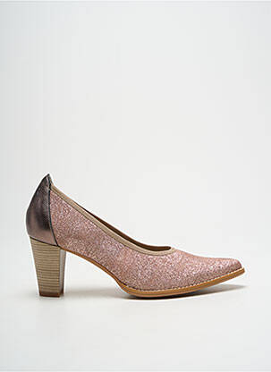 Pantofi cu toc material neted toc de 7 la 9 cm roz DORKING femeie