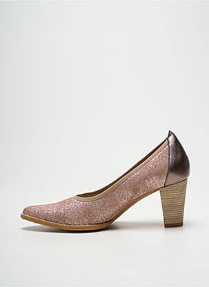 Pantofi cu toc material neted toc de 7 la 9 cm roz DORKING femeie