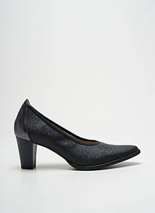 Pantofi cu toc țesătură satinată toc de 4 la 6 cm negru DORKING femeie