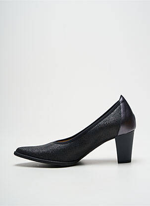 Pantofi cu toc țesătură satinată toc de 4 la 6 cm negru DORKING femeie