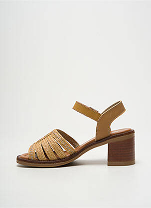 Sandale/pantofi decupați material neted toc de 4 la 6 cm maro FLUCHOS femeie