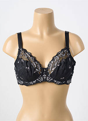 Sutien broderie sutien cupe întregi cu decolteu înalt negru FANTASIE femeie