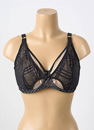 Sutien țesătură tulle sutien cupe întregi cu decolteu înalt negru FREYA femeie