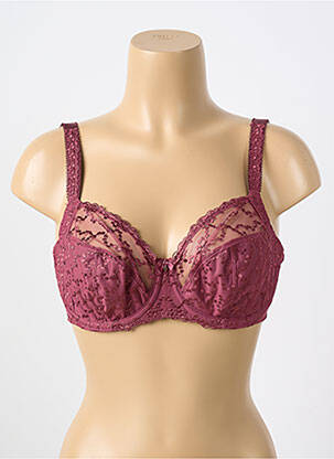 Sutien efect material satinat sutien cupe întregi cu decolteu înalt violet FANTASIE femeie