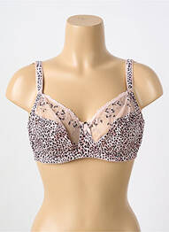 Sutien efect material satinat sutien cupe întregi cu decolteu înalt maro FANTASIE femme