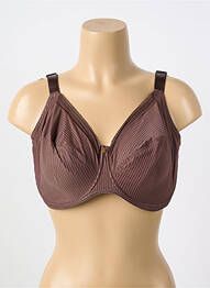Sutien efect material satinat sutien cupe întregi cu decolteu înalt maro FANTASIE femme