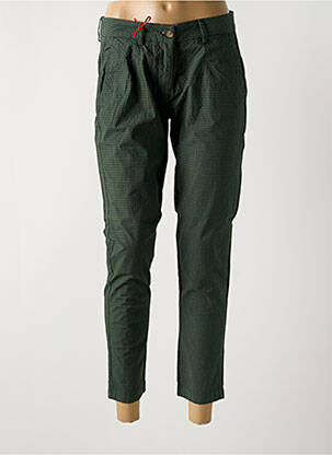 Pantalon 7/8 țesătură poplin mărime normală verde LA CIBLE ROUGE femeie