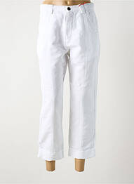 Pantalon 7/8 închidere cu fermoar sub clapetă cu nasturi mărime normală alb LA CIBLE ROUGE femme