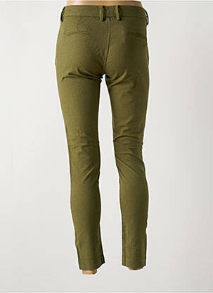 Pantalon chino închidere cu fermoar sub clapetă cu nasturi mărime normală verde LA CIBLE ROUGE femeie