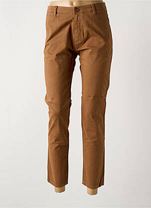 Pantalon chino țesătură poplin mărime normală maro LA CIBLE ROUGE femeie