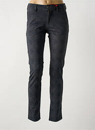 Pantalon chino țesătură poplin gri LA CIBLE ROUGE femme