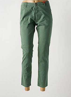 Pantalon chino țesătură poplin mărime normală verde LA CIBLE ROUGE femeie