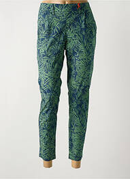 Pantalon chino țesătură poplin mărime normală verde LA CIBLE ROUGE femeie