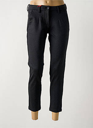 Pantalon chino țesătură poplin mărime normală negru LA CIBLE ROUGE femeie