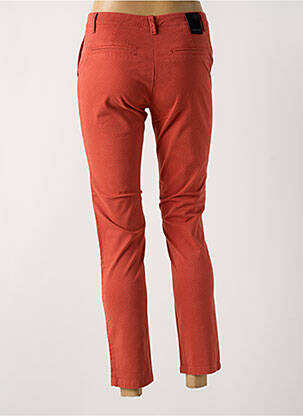 Pantalon chino țesătură poplin mărime normală portocalie LA CIBLE ROUGE femeie