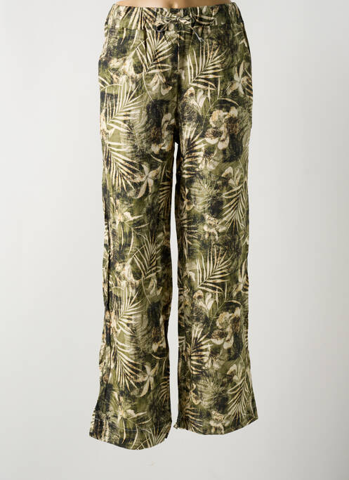 Pantalon larg mărime normală mărime normală verde LA CIBLE ROUGE femme